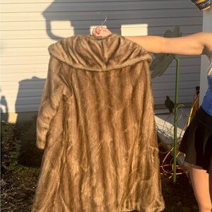 Source Unknown Light Brown Faux Fur Cape Coat - Women Jackets & Coats